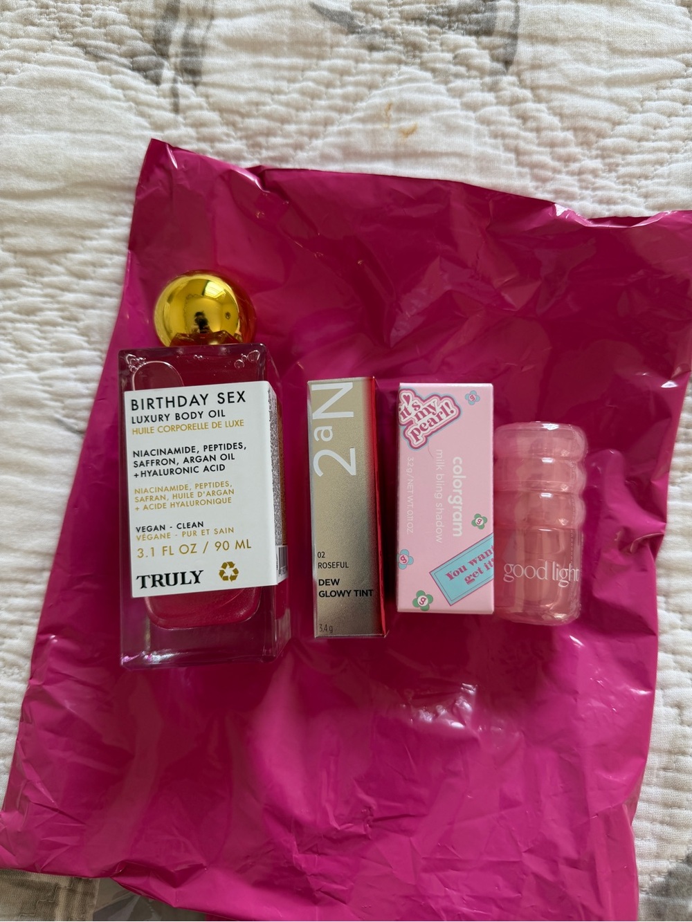 Truly Birthday Sex Luxury Body Oil - Pink & Gold Bottle bundle